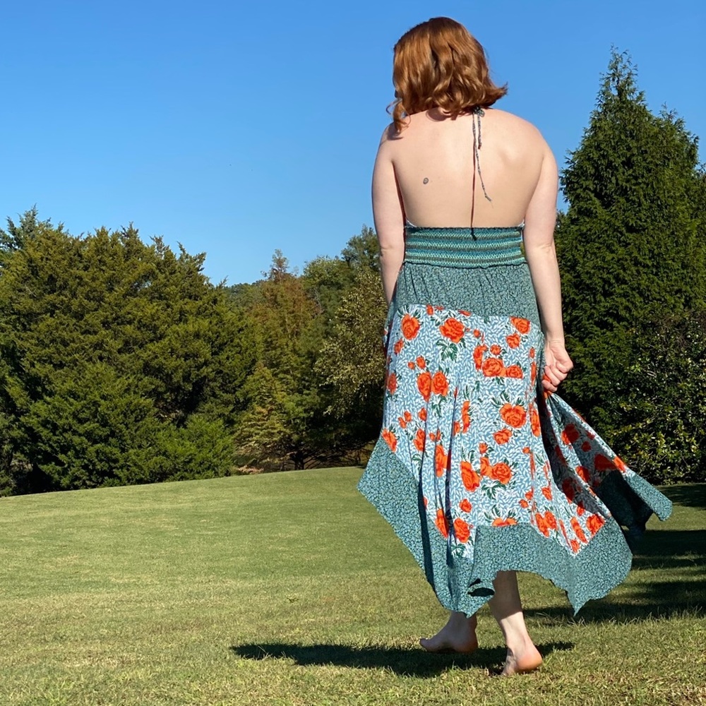 Free People Floral Halter Tie Dress